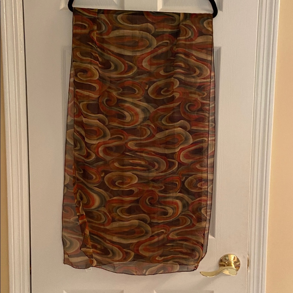 Swirled Pattern Sheer Scarf - Picture 3 of 5